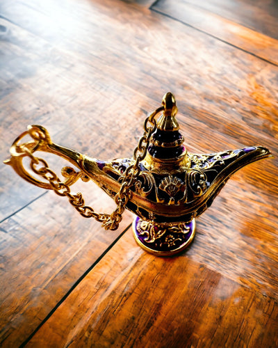 Small 4 cm Magic Aladdin Lamp, keychain, 6 color variants - Enchanted Memories, personalization with engraving