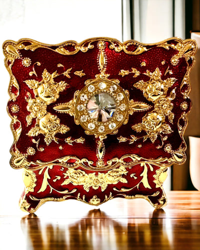 Скринька, Органайзер для Прикрас у Вінтажному Стилі – Металева Скринька Скарбів з Декоративними Елементами