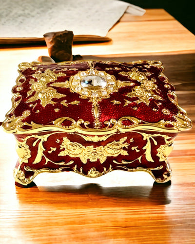 Скринька, Органайзер для Прикрас у Вінтажному Стилі – Металева Скринька Скарбів з Декоративними Елементами