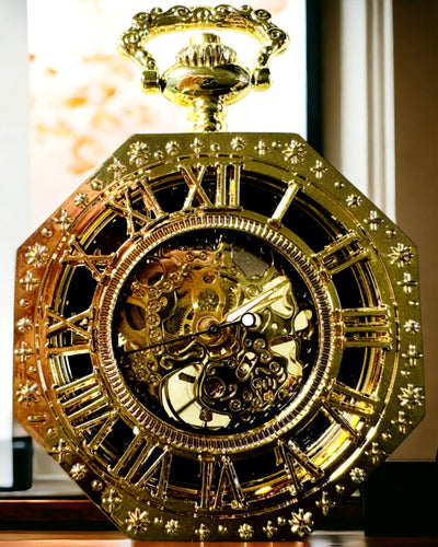 Exkluzivní Kapesní Hodinky ve Stylu Steampunk s Viditelným Mechanismem na Ciferníku - Klasická Elegance