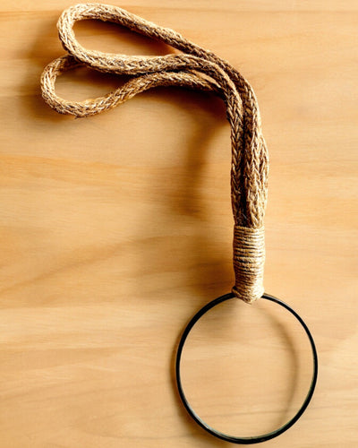 Handheld magnifying glass with artisan cord - "Indian Elegance"