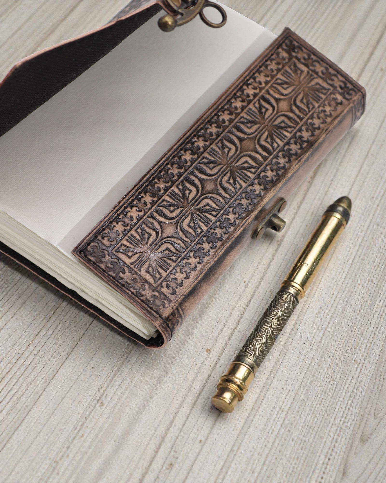 Leather Notebook Lotus Mandala Serenity – Esoteric Journal 17,5 × 12,5 cm