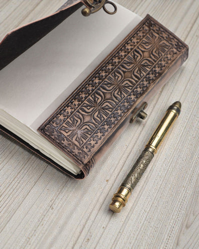 Leather Notebook Lotus Mandala Serenity – Esoteric Journal 17,5 × 12,5 cm