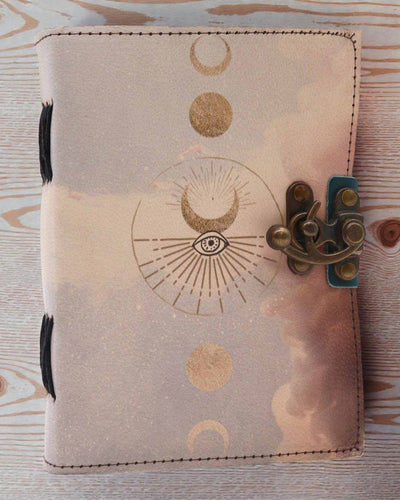 Leather Moon Phase Notebook Luna Mystica – 13 × 18 cm