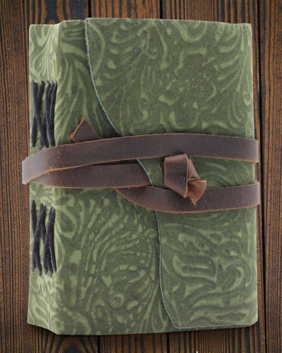 Green Maze Vintage – kožený zápisník s uměle zestárlými listy 12,7 × 8,9 cm