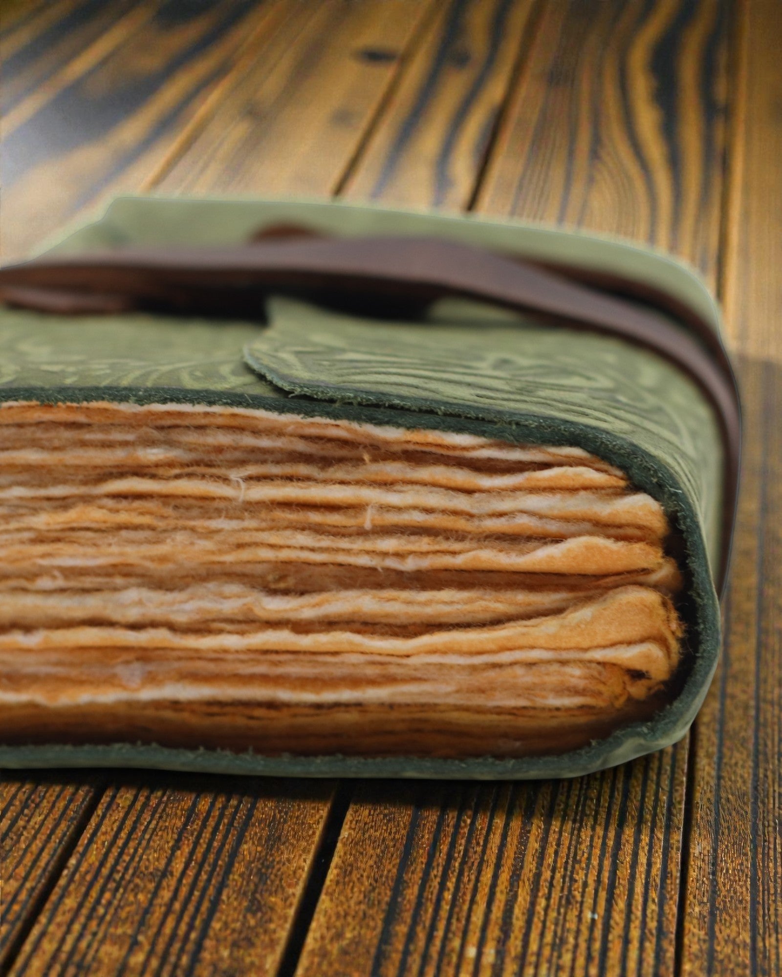 Green Maze Vintage – kožený zápisník s uměle zestárlými listy 12,7 × 8,9 cm