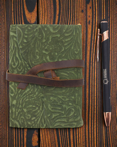 Green Maze Vintage – kožený zápisník s uměle zestárlými listy 12,7 × 8,9 cm