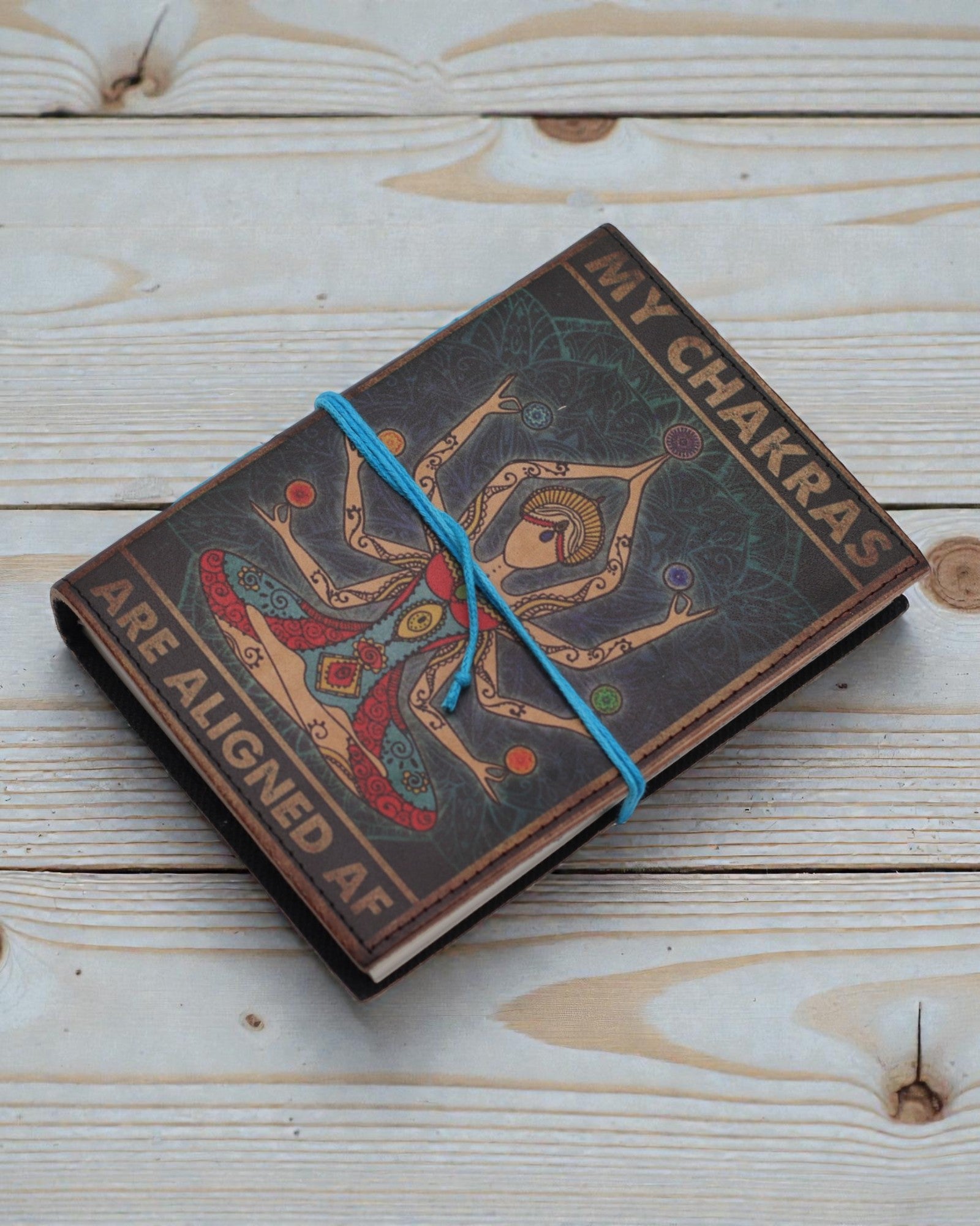Шкіряний друкований записник – Мої чакри вирівняні до біса - 17.8×12.7 cm
