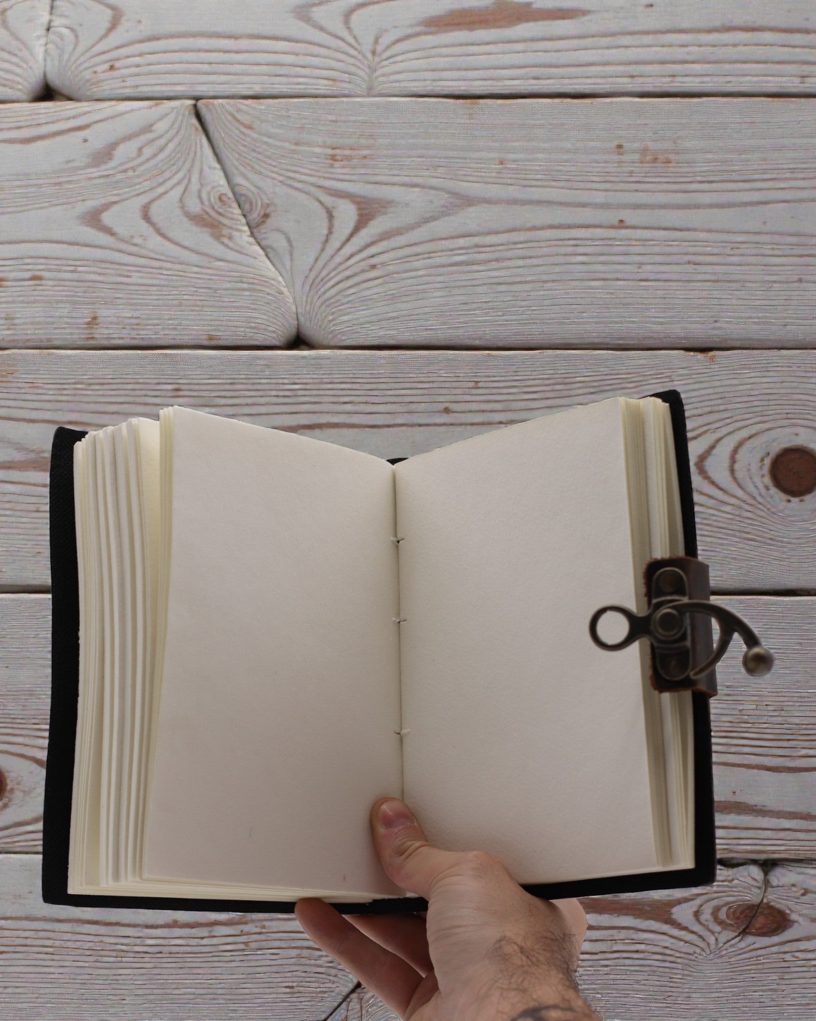 Carnet de notițe din piele, tipărit – Oprește derularea compulsivă - 17.8x12.7 cm