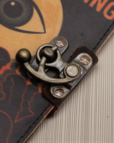 Carnet de notițe din piele, tipărit – Oprește derularea compulsivă - 17.8x12.7 cm