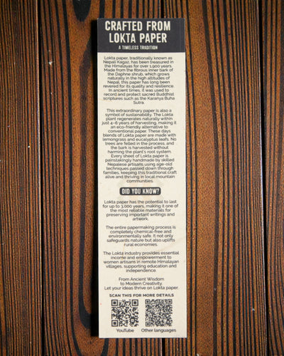 Nor de bumbac albastru – caiet mare Lokta cu bumbac albastru 21 × 15 cm, 45 de file