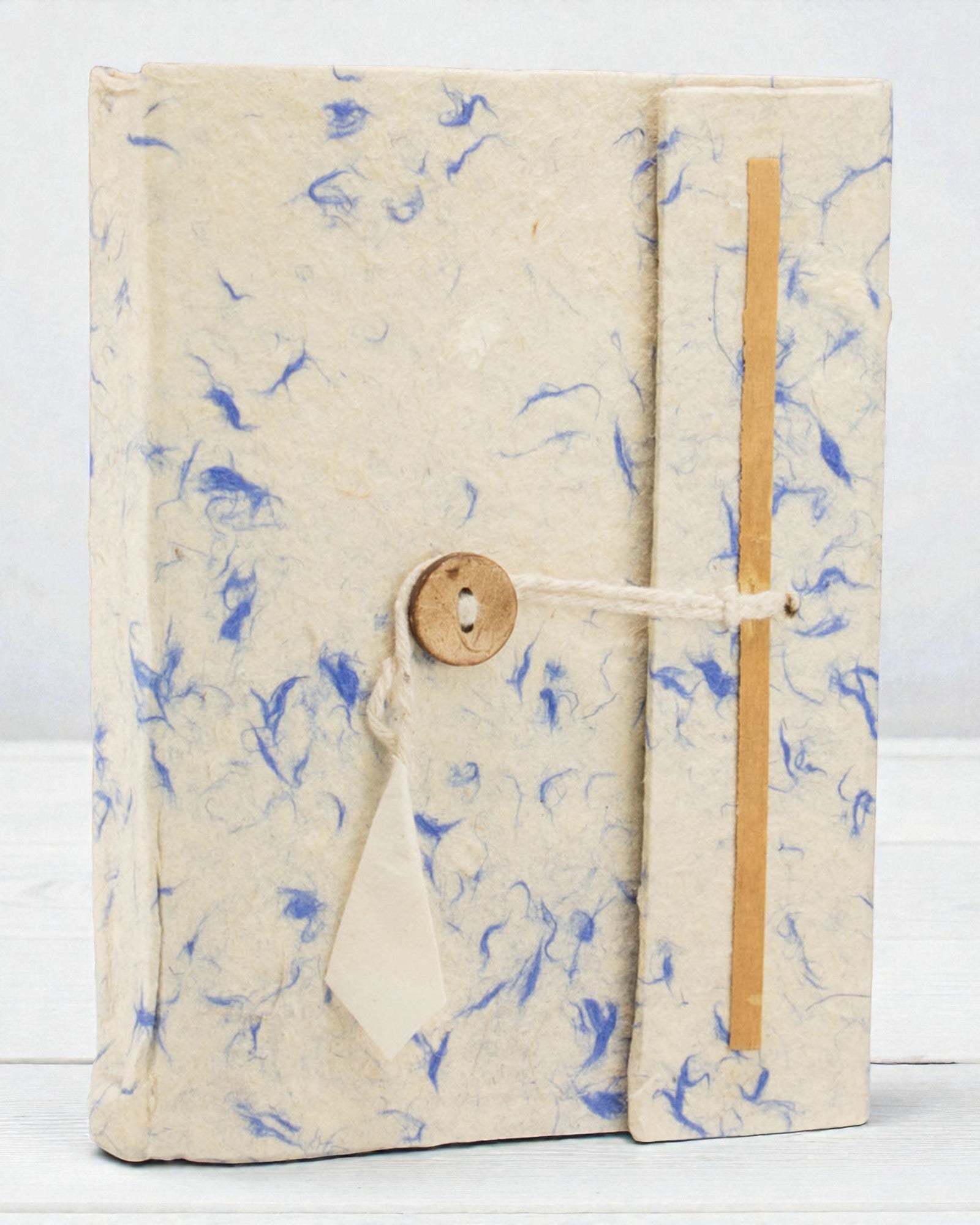 Střední zápisník Lokta modrá bavlna (15 x 12 cm) – 45 listů