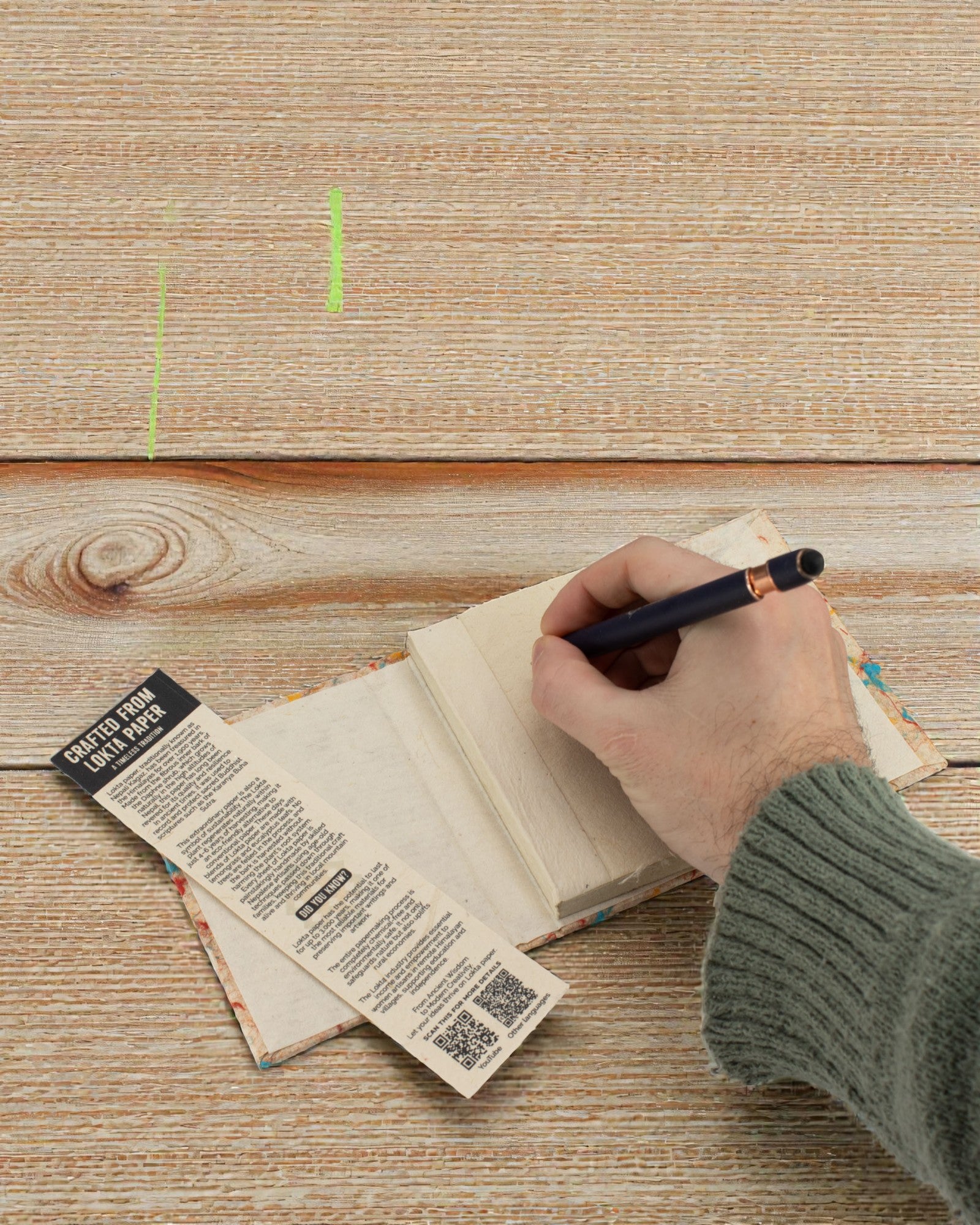 Lokta Colour Whisper Cotton – ręcznie robiony notatnik 15 × 12 cm, 45 kartek, Wielokolorowa Bawełna