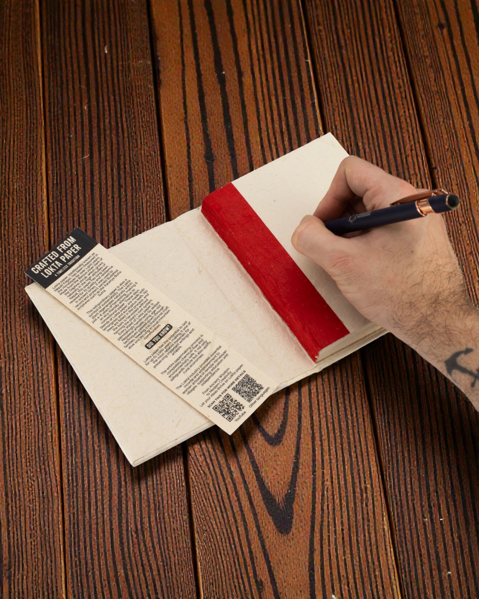 Colour Tiles Harmony – medium Lokta notebook with mini tile motif 15 × 12 cm, 45 sheets