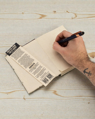 Caiet de note tradițional Lokta cu steaguri de rugăciune – Mărime medie (15x12cm) – 45 foi – Natural