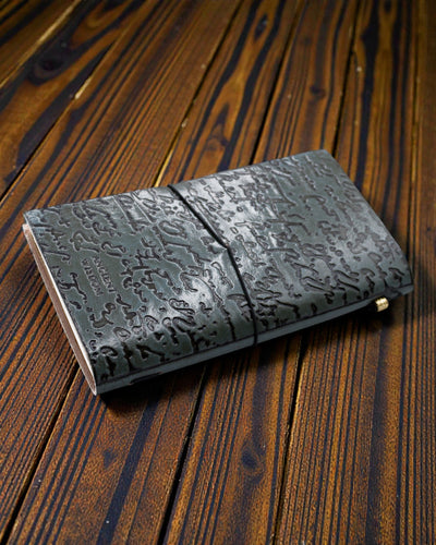 Jurnal din piele lucrat manual - Idei bune și alte visuri - Gri (80 pagini)