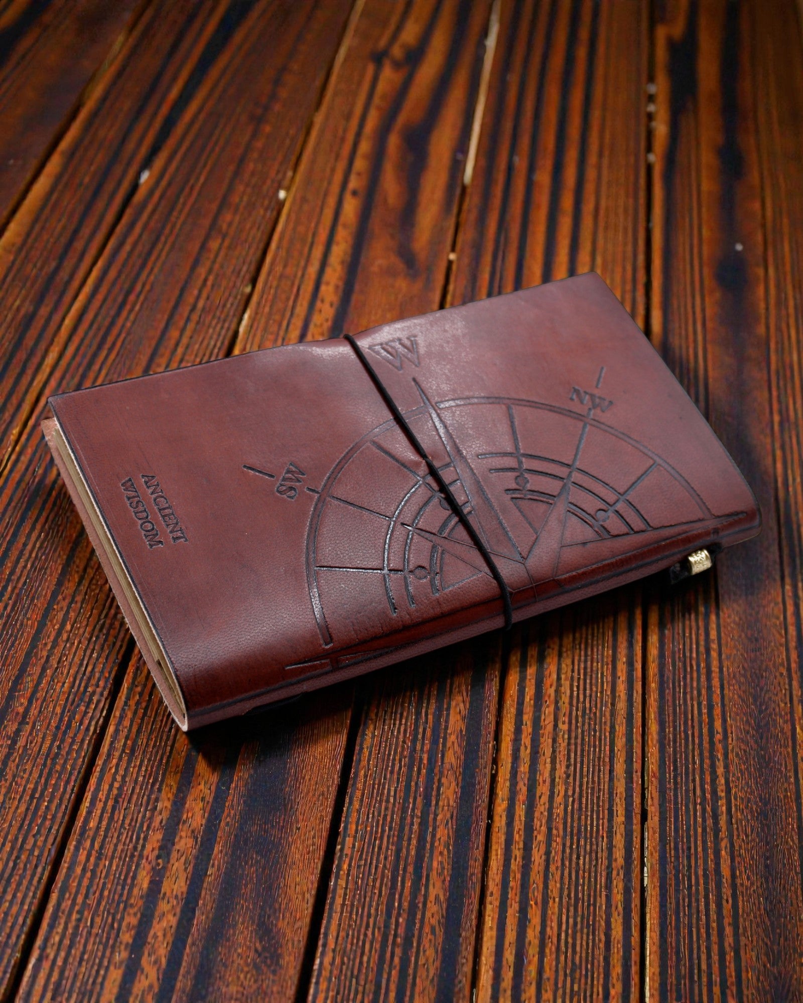 Handmade Leather Journal - Travel the World - Brown (80 pages)