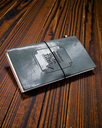 Jurnal din piele realizat manual – Lucruri importante de făcut – Gri (80 de pagini)