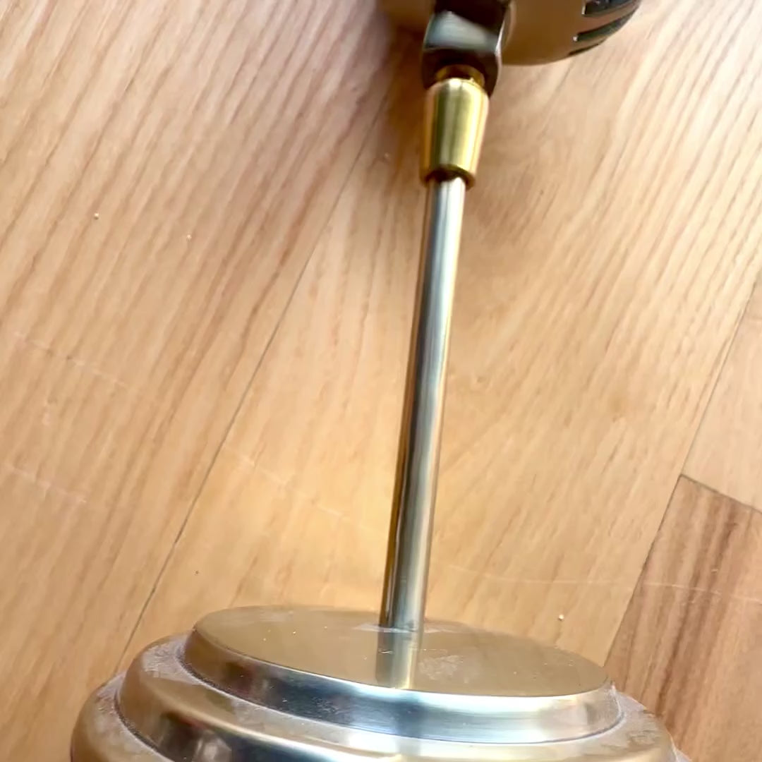 Statuetka mikrofon retro z możliwością personalizacji grawerem, złota, 25 cm