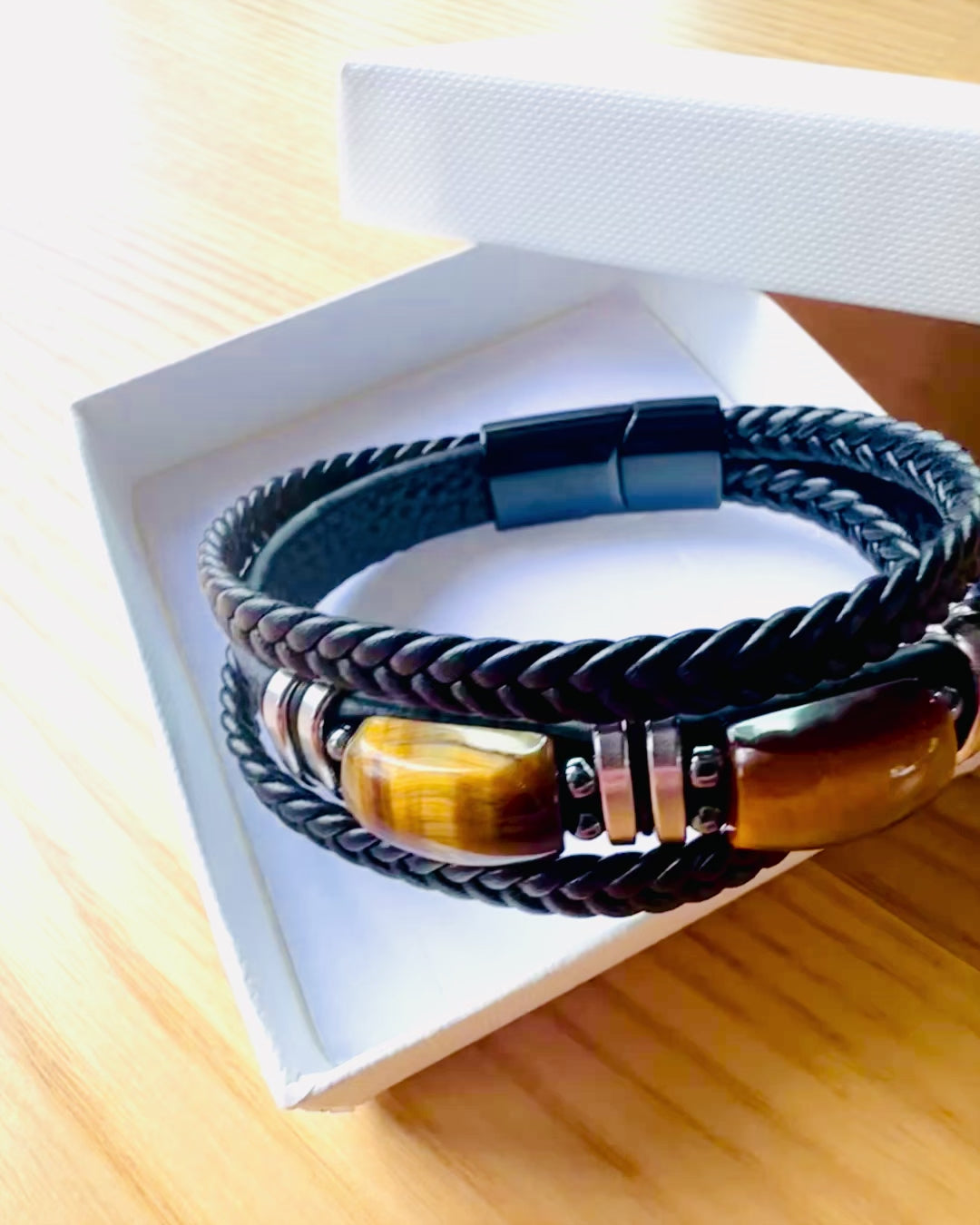 "Tiger's Eye" Bracelet with Personalization Option for Gift