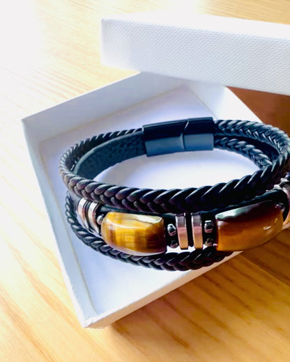 "Tiger's Eye" Bracelet with Personalization Option for Gift