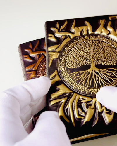 Вінтажний Щоденник "Дерево Життя" A6 - Елегантна Тиснена Обкладинка зі Штучної Шкіри, 100 Аркушів