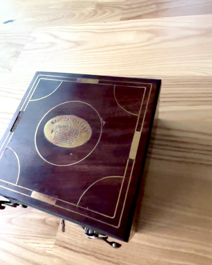 Large Wooden Box for Sextant or Premium Compass "Mariner's Legacy" with Engraving Option