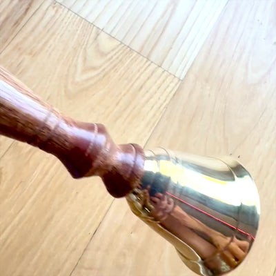 Brass Retro Hand Bell with Wooden Handle