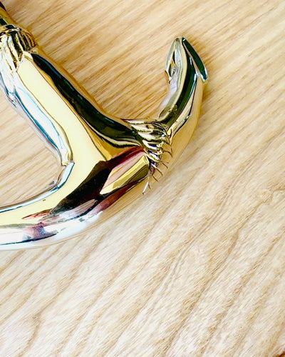 Ручно Різьблена Подорожня Палиця для прогулянок "Королівський Мандрівник" коричневого кольору із золотими оздобленнями