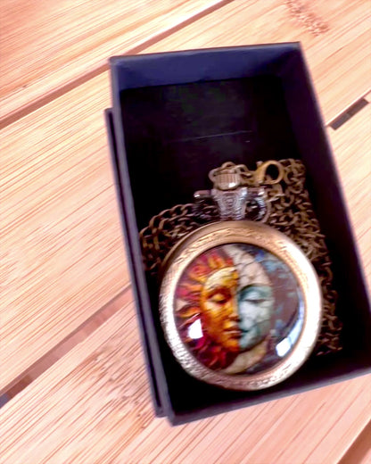 Elegantní kapesní hodinky "Słoneczna Luminacja" s možností gravírování jako dárek