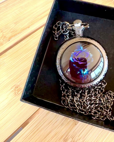 Pocket watch "Róża Mroku" - stainless steel, with engraving option for a gift