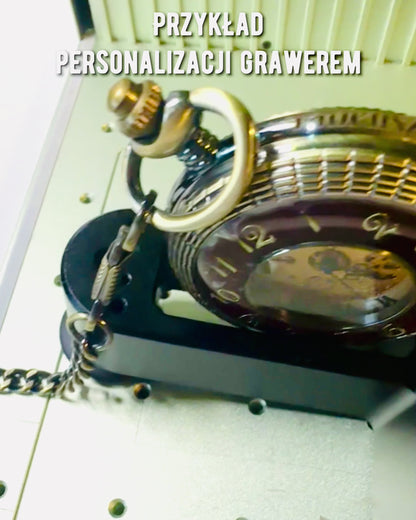 Ceas de buzunar cu mecanism vizibil – opțiune de personalizare prin gravare