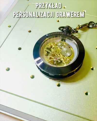 Mechanical Retro Style Pocket Watch, Waterproof, Semi-Automatic - Black Color - Perfect for a Gift, Engraving