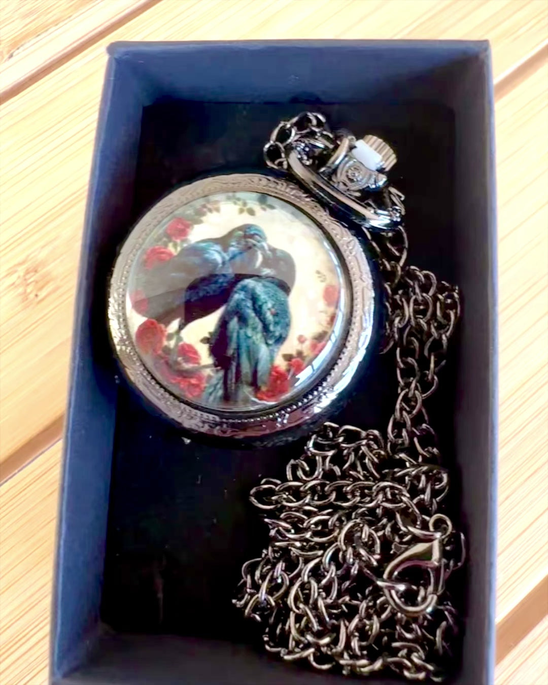 Pocket Watch 'Kiss of the Ravens' with Engraving – personalized engraving for a gift