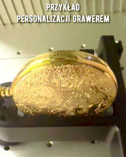 Koloru złotego Zegarek Kieszonkowy w Stylu Vintage z Rzeźbieniami – Eleganckie Męskie Akcesorium, Idealny Pomysł na Prezent