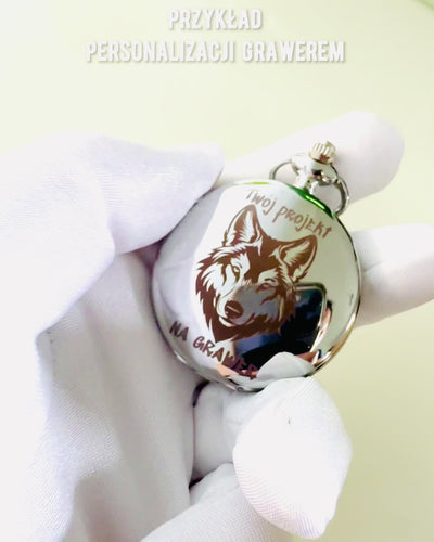 Klasyczny Srebrny Zegarek Kieszonkowy z Opcją Grawerowania