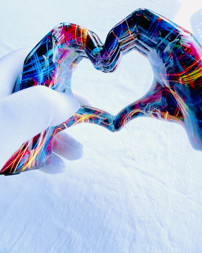 Kalejdoskop Serce – Ornament Manual din Rășină cu Posibilitate de Gravare