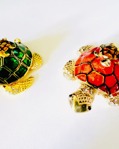 "Żółwiowa Rodzinka" Box - green color, personalized with engraving