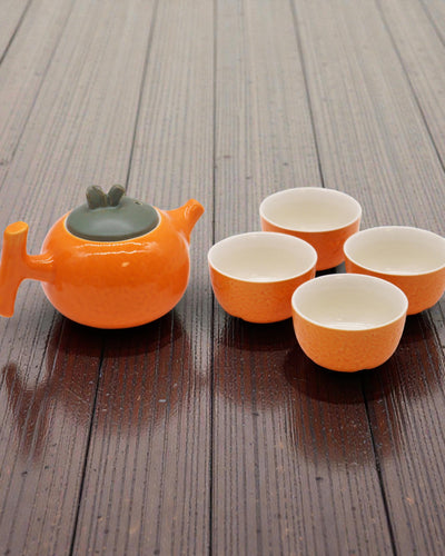 Juicy Orange – Tea Set with 4 Cups