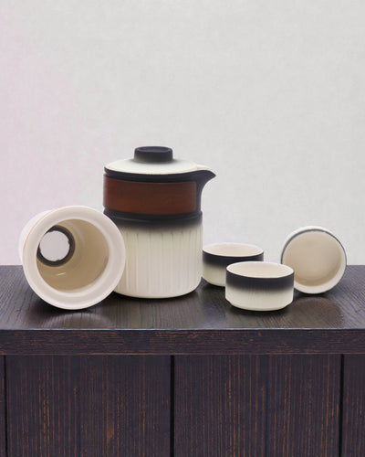 Journey of Three Friends – Travel Ceramic Set with Teapot and 3 Cups