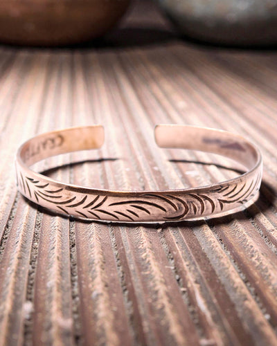 Tibetský měděný náramek Energie přírody – úzké spirály
