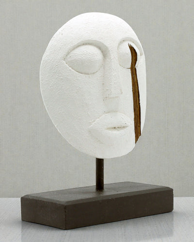 Timorska Maska Strażnik Przodków 27x20 cm – Biała