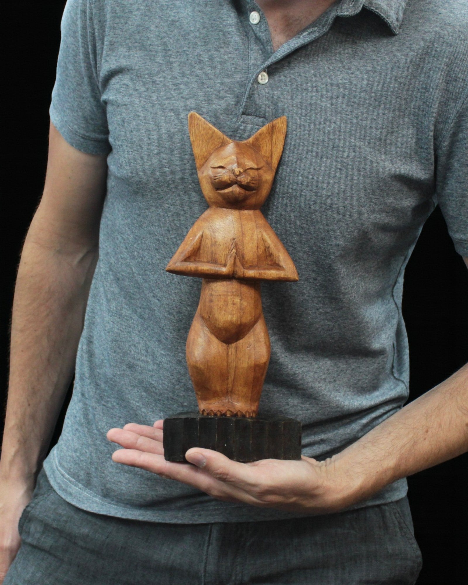 Скульптура кота – Йога 1, поза стоячи 30 см