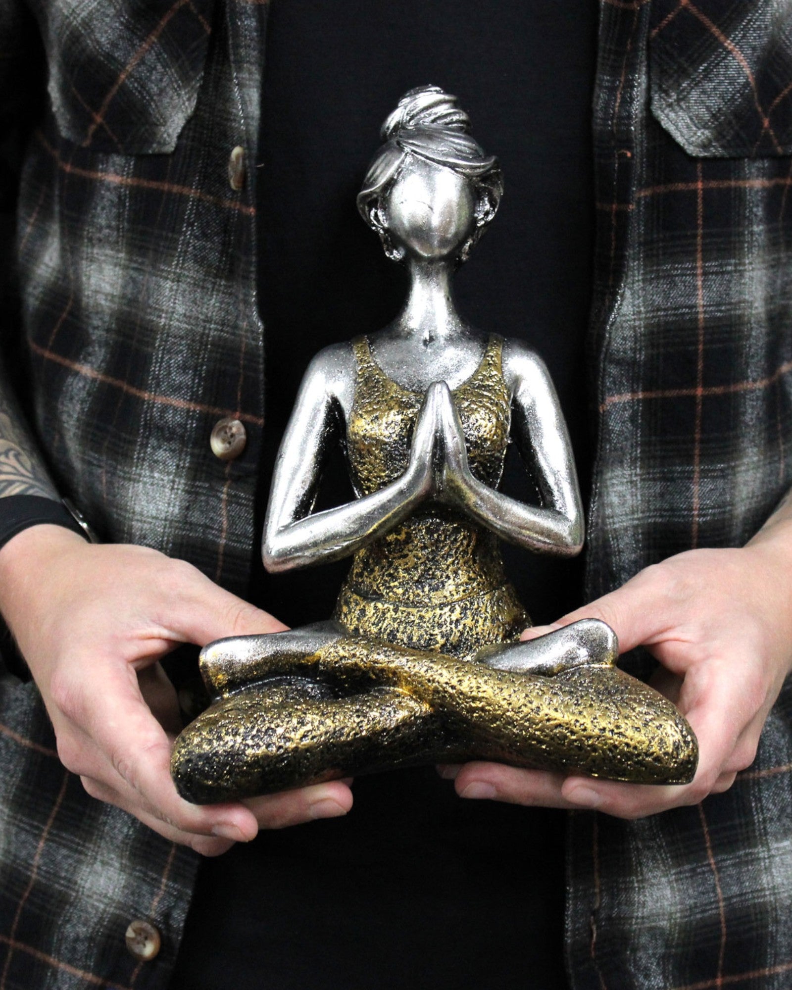 Woman Figurine 24 cm – Yoga Gold-Turquoise Energy