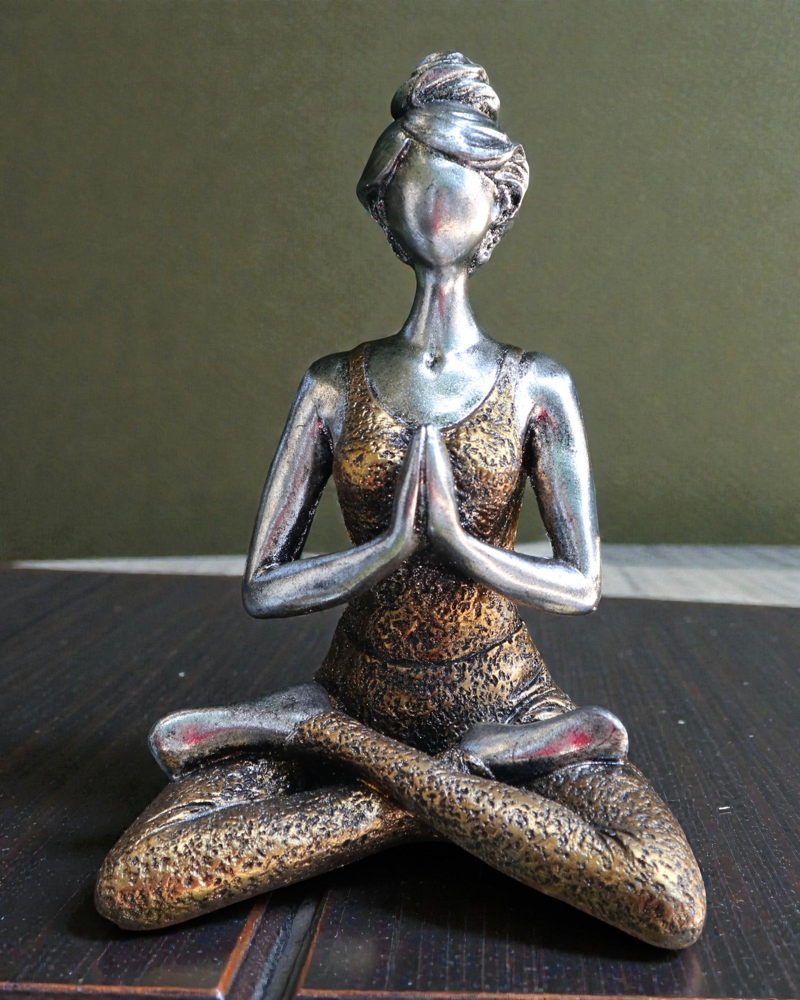 Woman Figurine 24 cm – Yoga Silver-Gold Balance